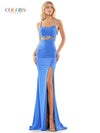 Colors Long Spaghetti Strap Evening Dress 2829 - The Dress Outlet