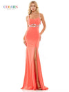 Colors Long Spaghetti Strap Evening Dress 2829 - The Dress Outlet