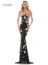 Colors Long Spaghetti Strap Evening Dress - The Dress Outlet