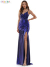 Colors Long Spaghetti Strap Fitted Prom Dress 2570 - The Dress Outlet