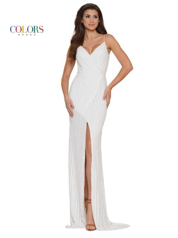 Colors Long Spaghetti Strap Formal Prom Gown 2659 - The Dress Outlet