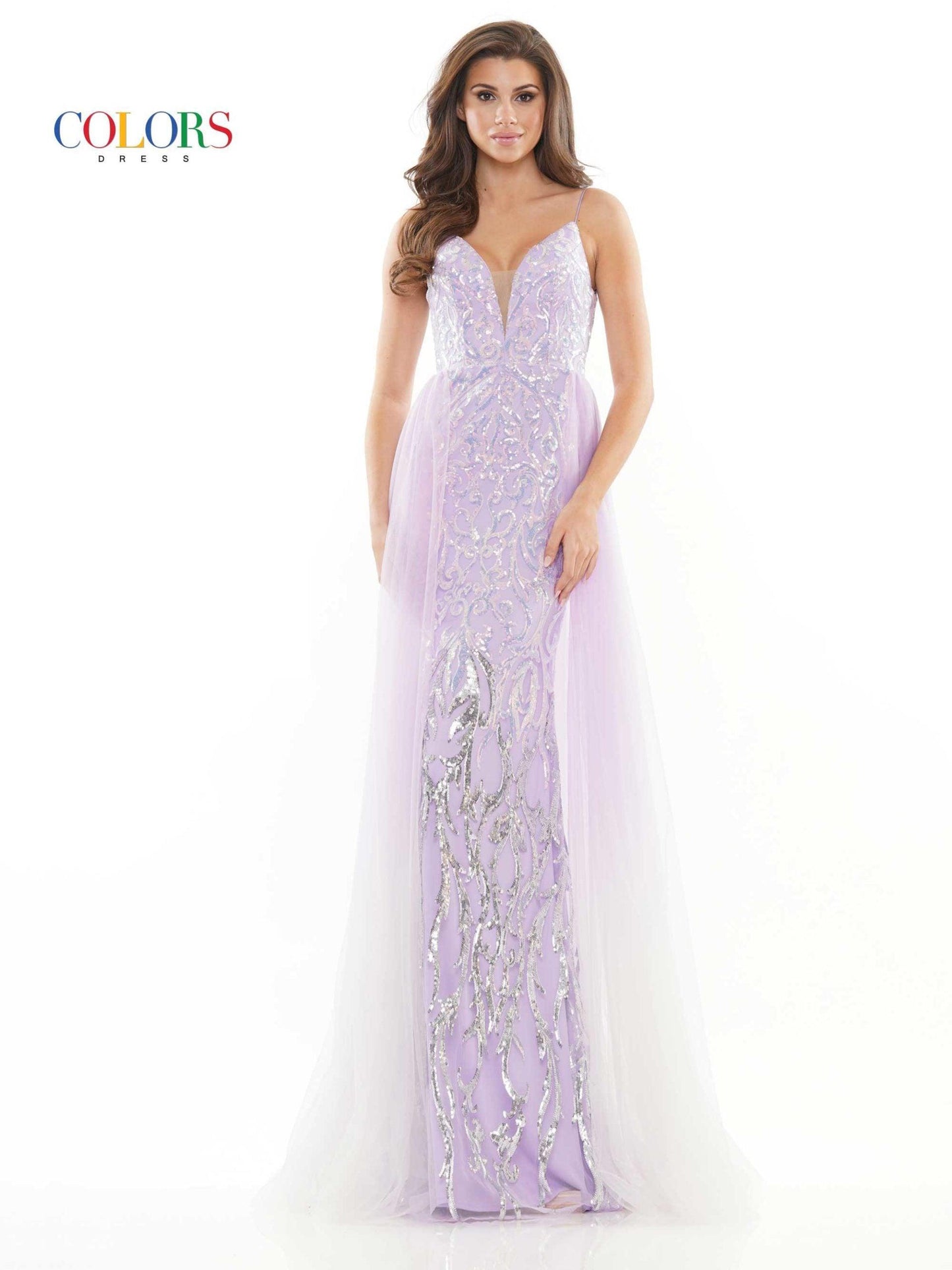 Colors Long Spaghetti Strap Ombre Prom Dress 2757 - The Dress Outlet
