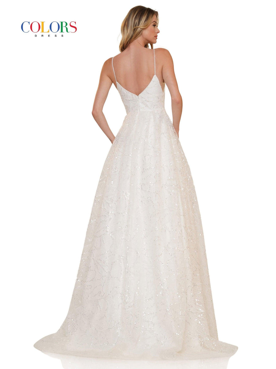 Colors Long Spaghetti Strap Prom Ball Gown 2687 - The Dress Outlet