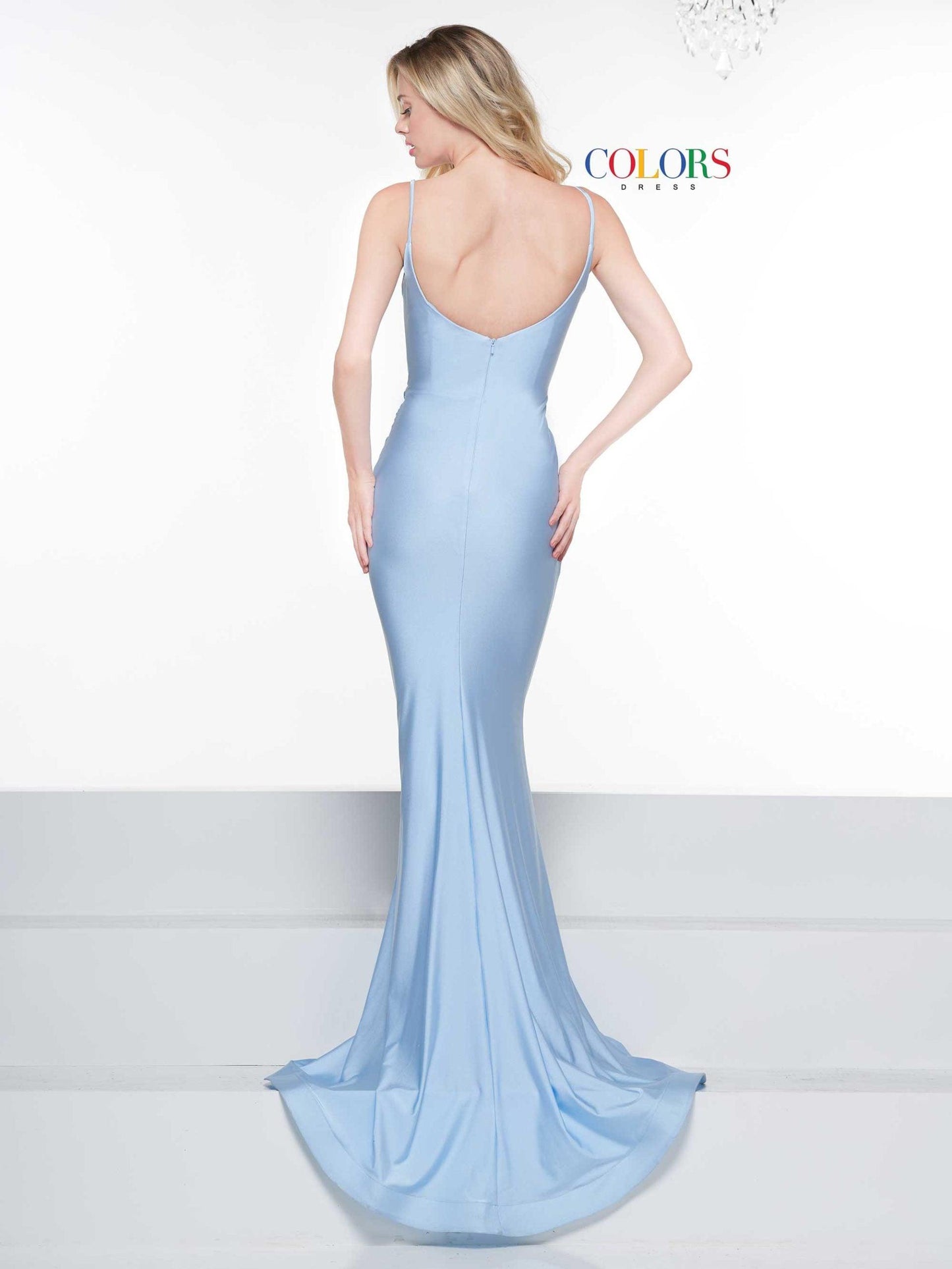 Colors Long Spaghetti Strap Prom Dress 2032 - The Dress Outlet