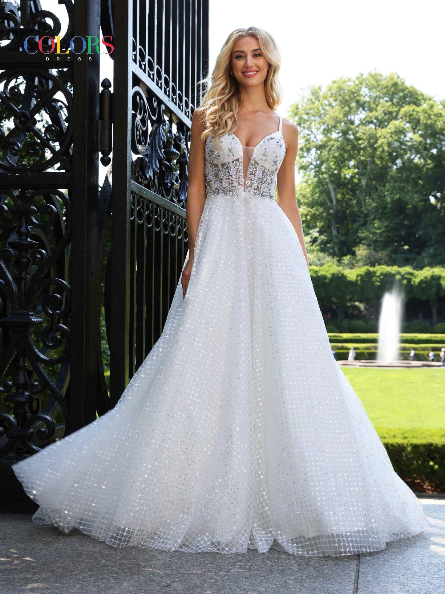 Colors Long Spaghetti Strap Prom Dress 2935 - The Dress Outlet