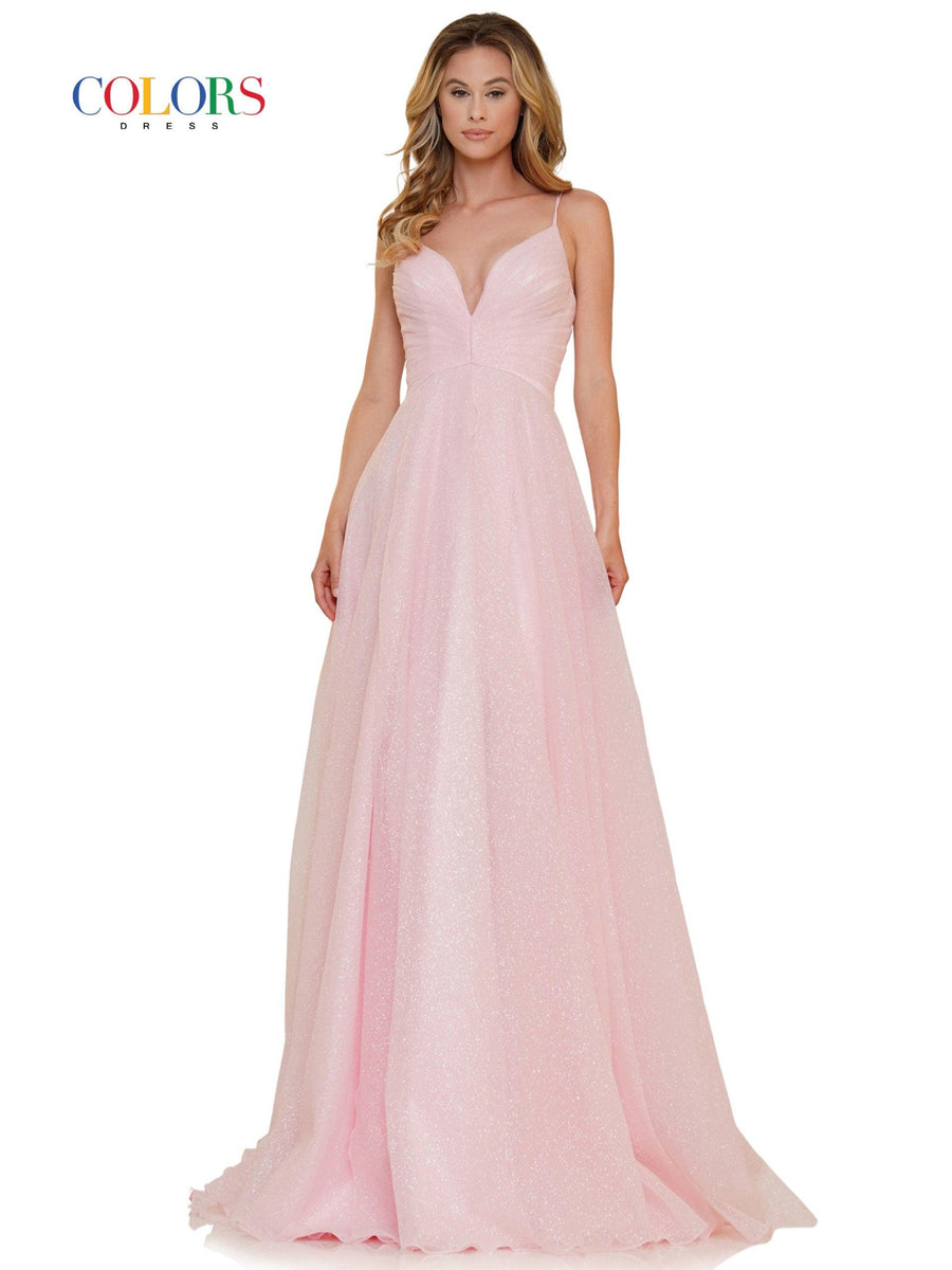 Colors Long Spaghetti Strap Prom Formal Dress 2680 - The Dress Outlet