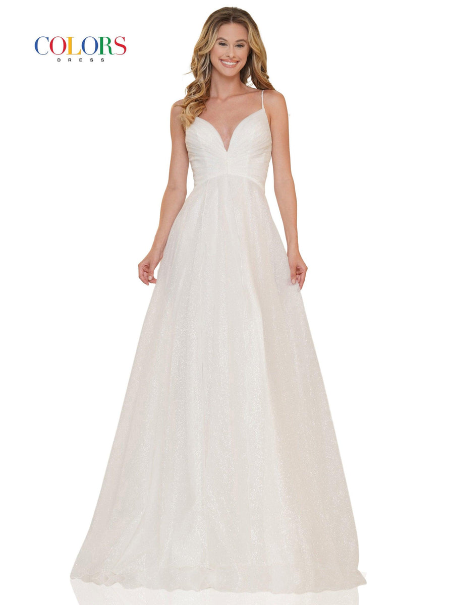 Colors Long Spaghetti Strap Prom Formal Dress 2680 - The Dress Outlet