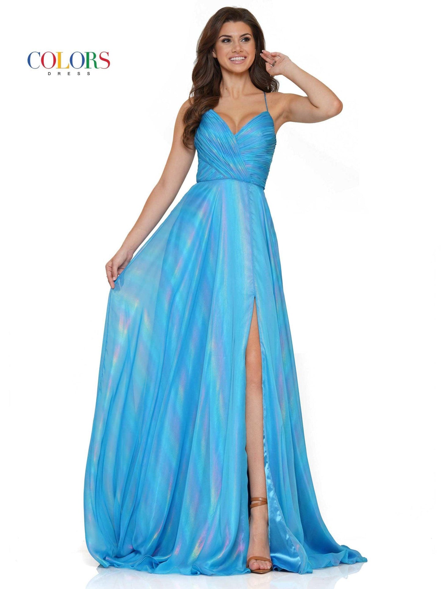 Colors Long Spaghetti Strap Sexy Prom Dress 2765 - The Dress Outlet