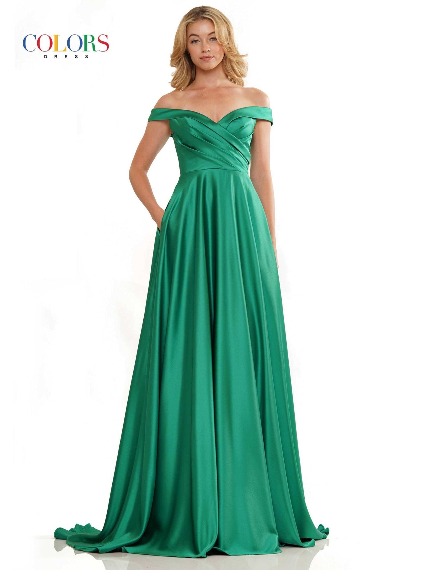 Colors Off Shoulder Long Prom Dress G1099 - The Dress Outlet