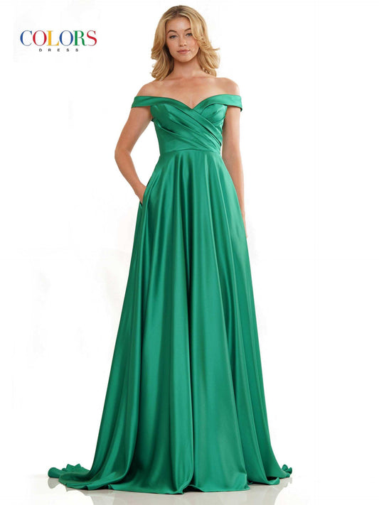 Colors Off Shoulder Long Prom Dress G1099 - The Dress Outlet