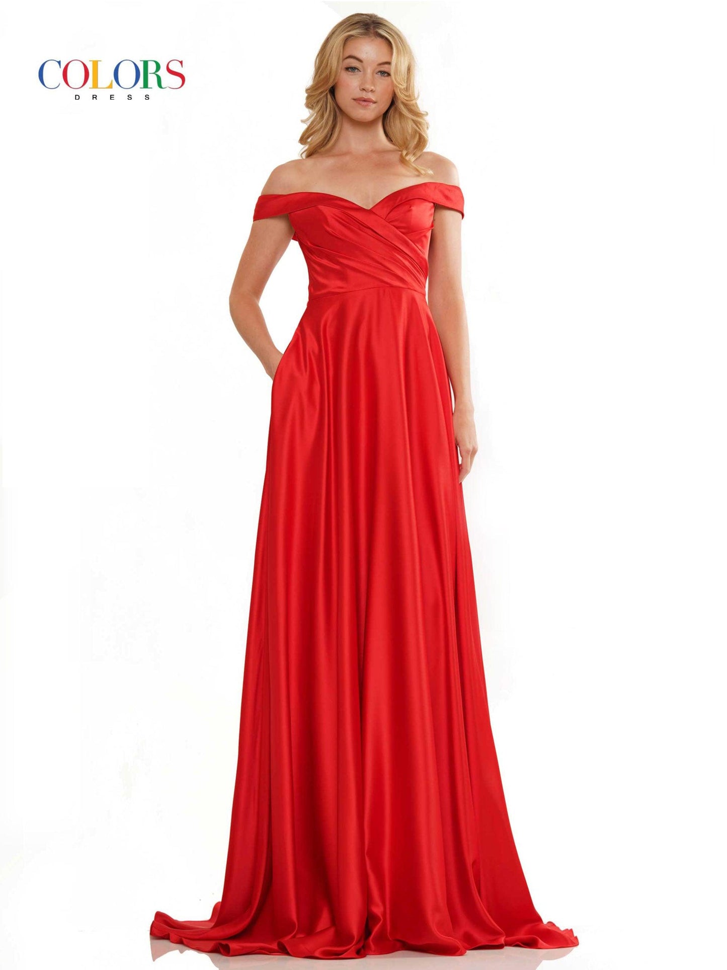 Colors Off Shoulder Long Prom Dress G1099 - The Dress Outlet