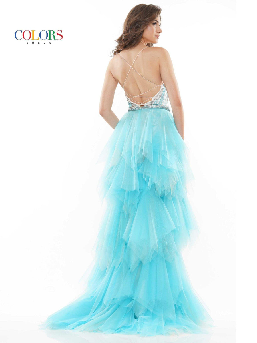 Colors Prom Formal Beaded Romper Skirt Overlay  2701 - The Dress Outlet