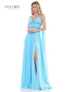 Colors Prom Long Formal Beaded Chiffon Dress 2699 - The Dress Outlet