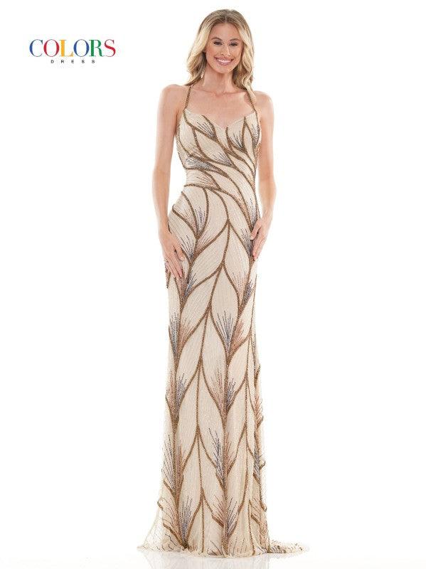 Colors Prom Long Formal Beaded Dress 118 - The Dress Outlet