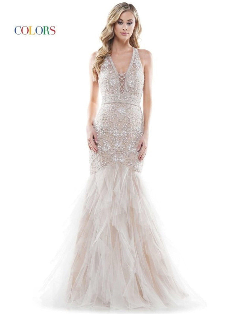 Colors Prom Long Formal Beaded Dress 2758 - The Dress Outlet