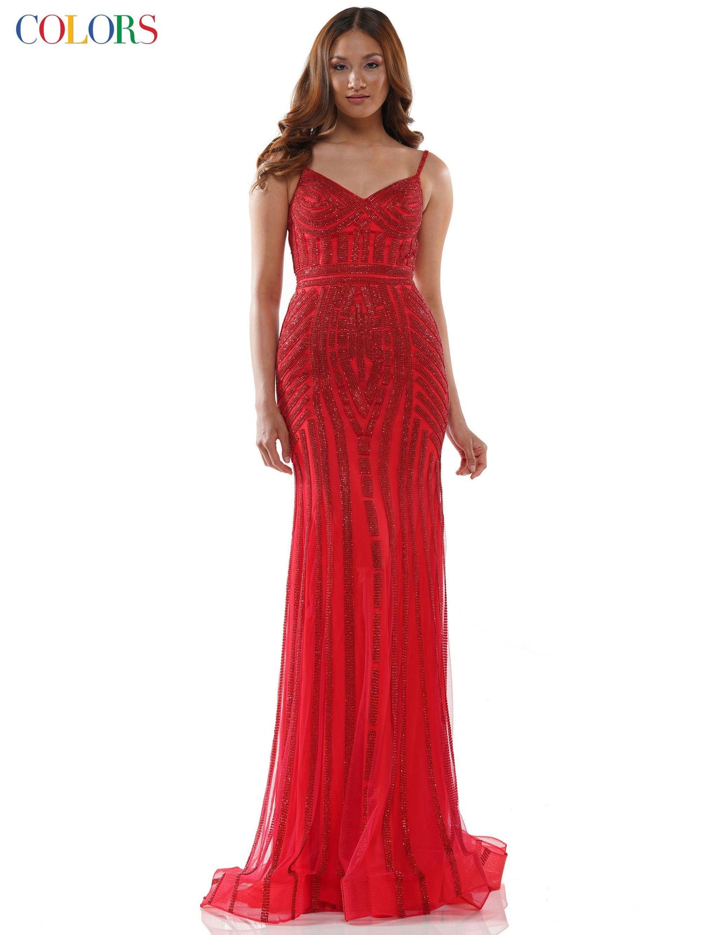 Colors Prom Long Formal Beaded Gown 664 - The Dress Outlet