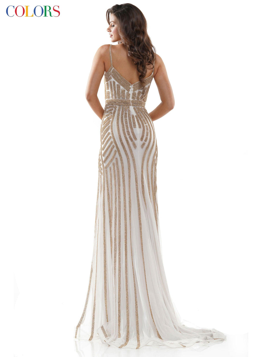 Colors Prom Long Formal Beaded Gown 664 - The Dress Outlet
