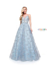 Colors Prom Long Formal Beaded Mesh Ball Gown 2288 - The Dress Outlet