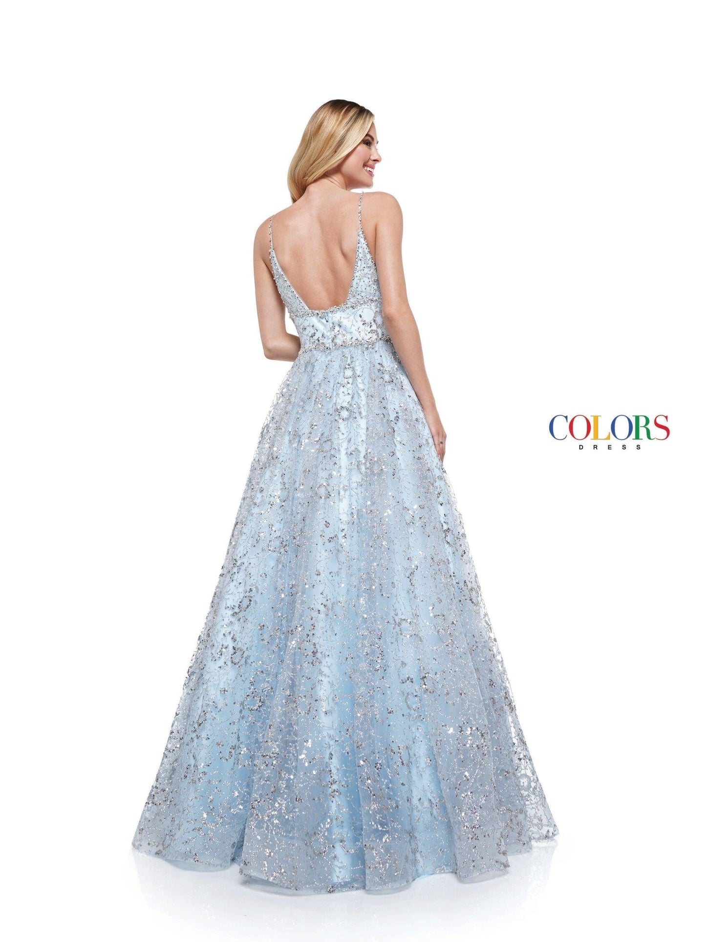 Colors Prom Long Formal Beaded Mesh Ball Gown 2288 - The Dress Outlet