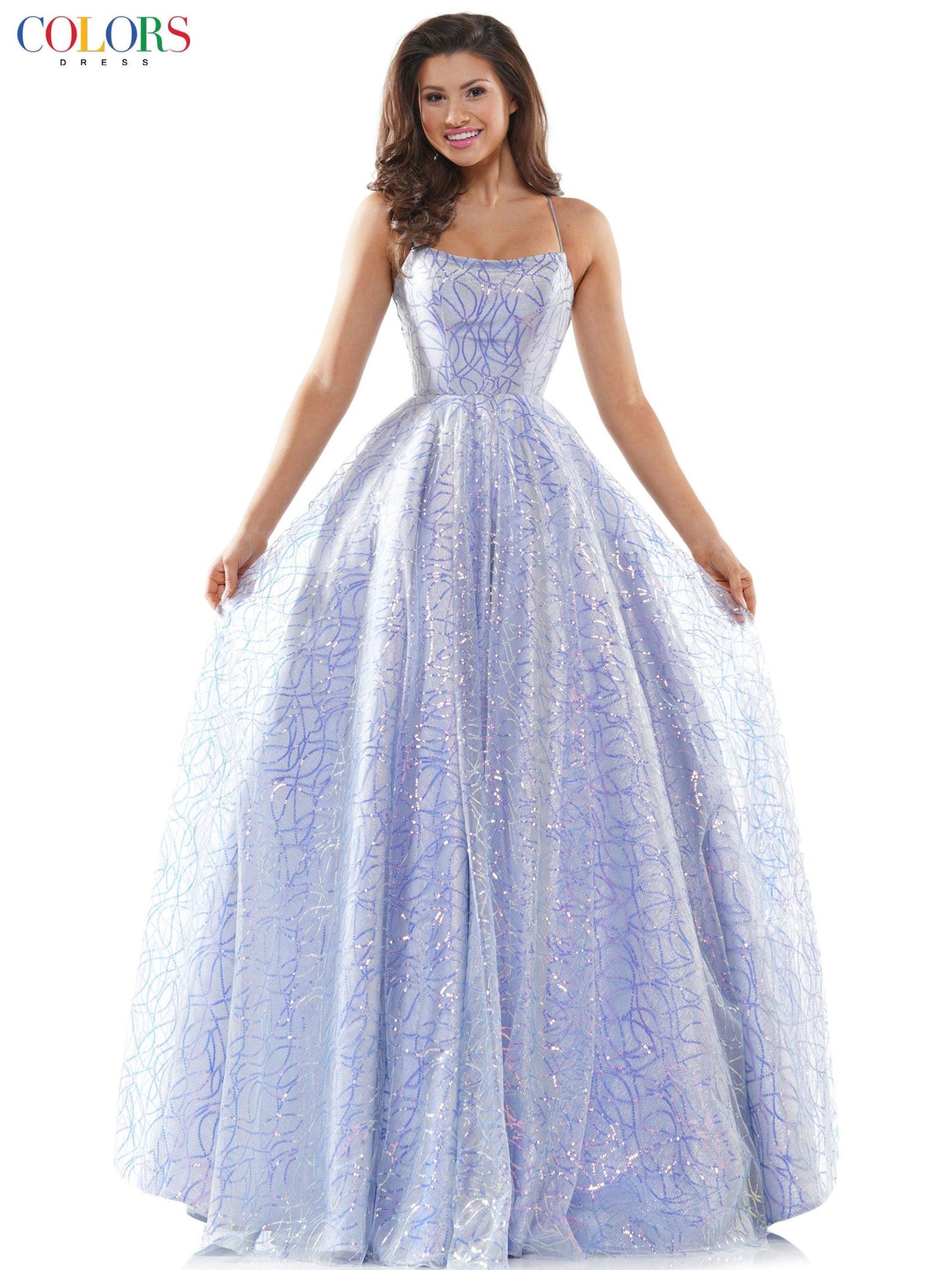 Colors Prom Long Formal Glitter Ball Gown 2437 - The Dress Outlet
