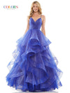 Colors Prom Long Formal Glitter Mesh Ball Gown 2381 - The Dress Outlet