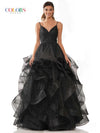 Colors Prom Long Formal Glitter Mesh Ball Gown 2381 - The Dress Outlet