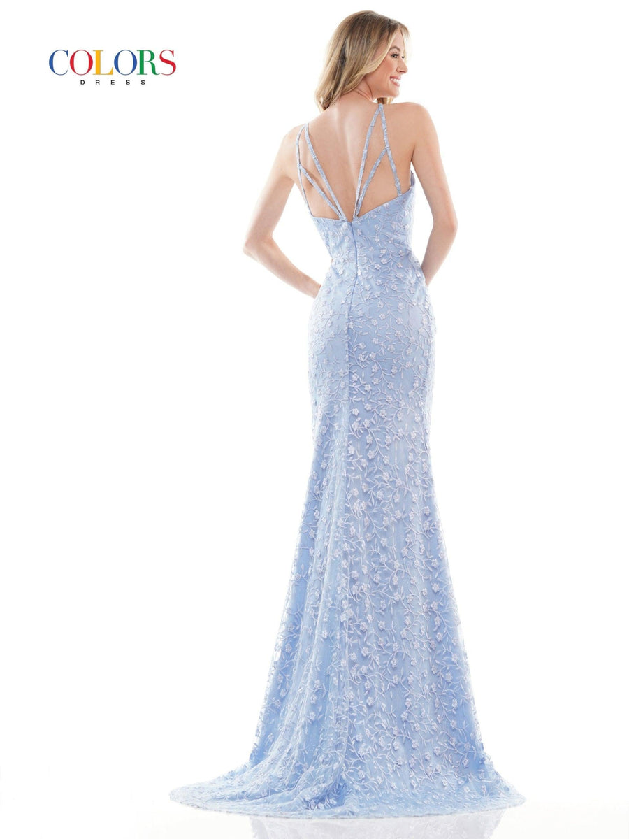 Colors Prom Long Formal Halter Dress 2698 - The Dress Outlet