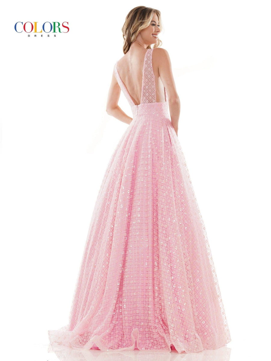 Colors Prom Long Glitter Ball Gown 2170 - The Dress Outlet