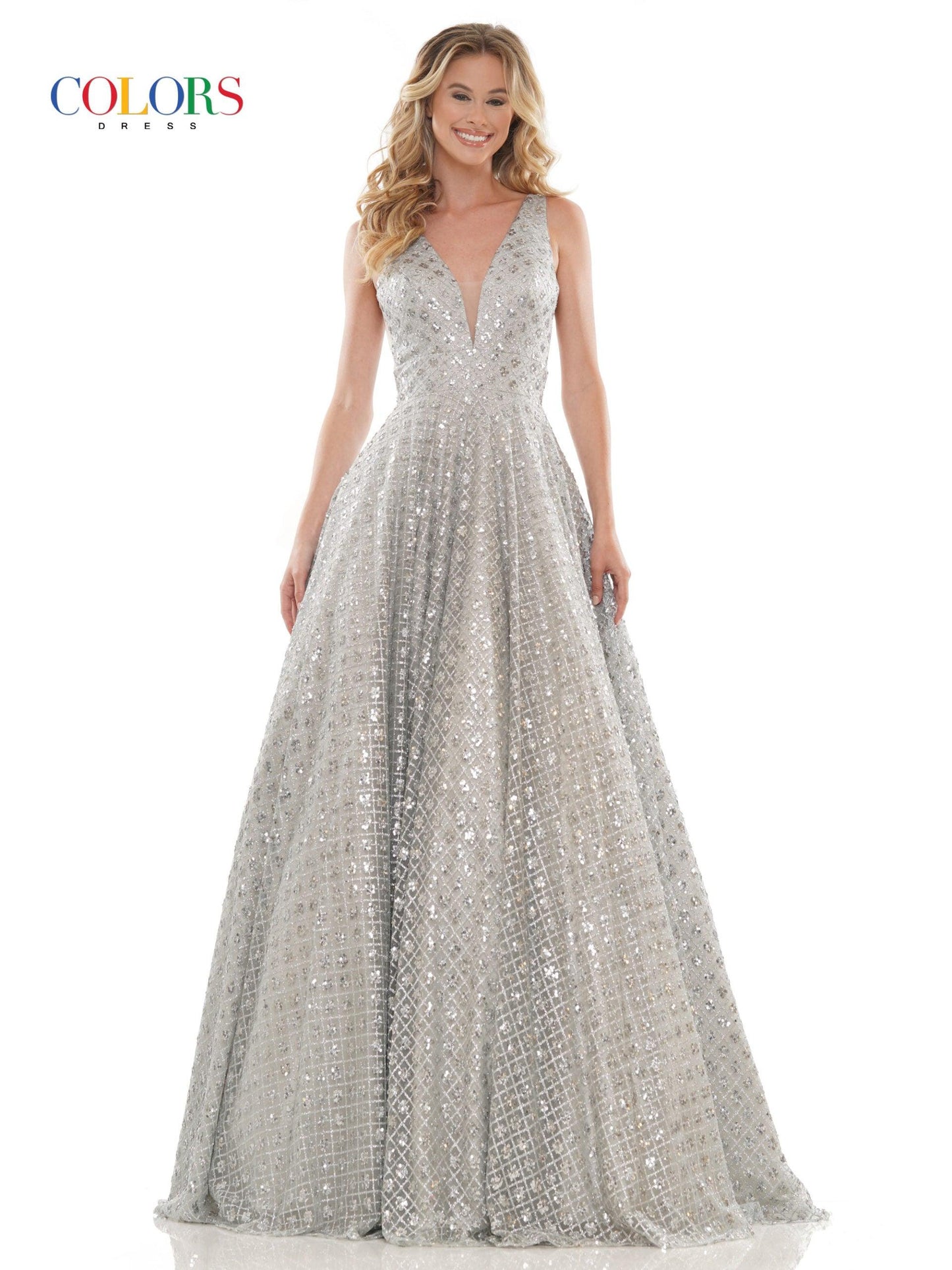 Colors Prom Long Glitter Ball Gown 2170 - The Dress Outlet