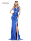 Colors Prom Long Halter Formal Fitted Dress 2702 - The Dress Outlet