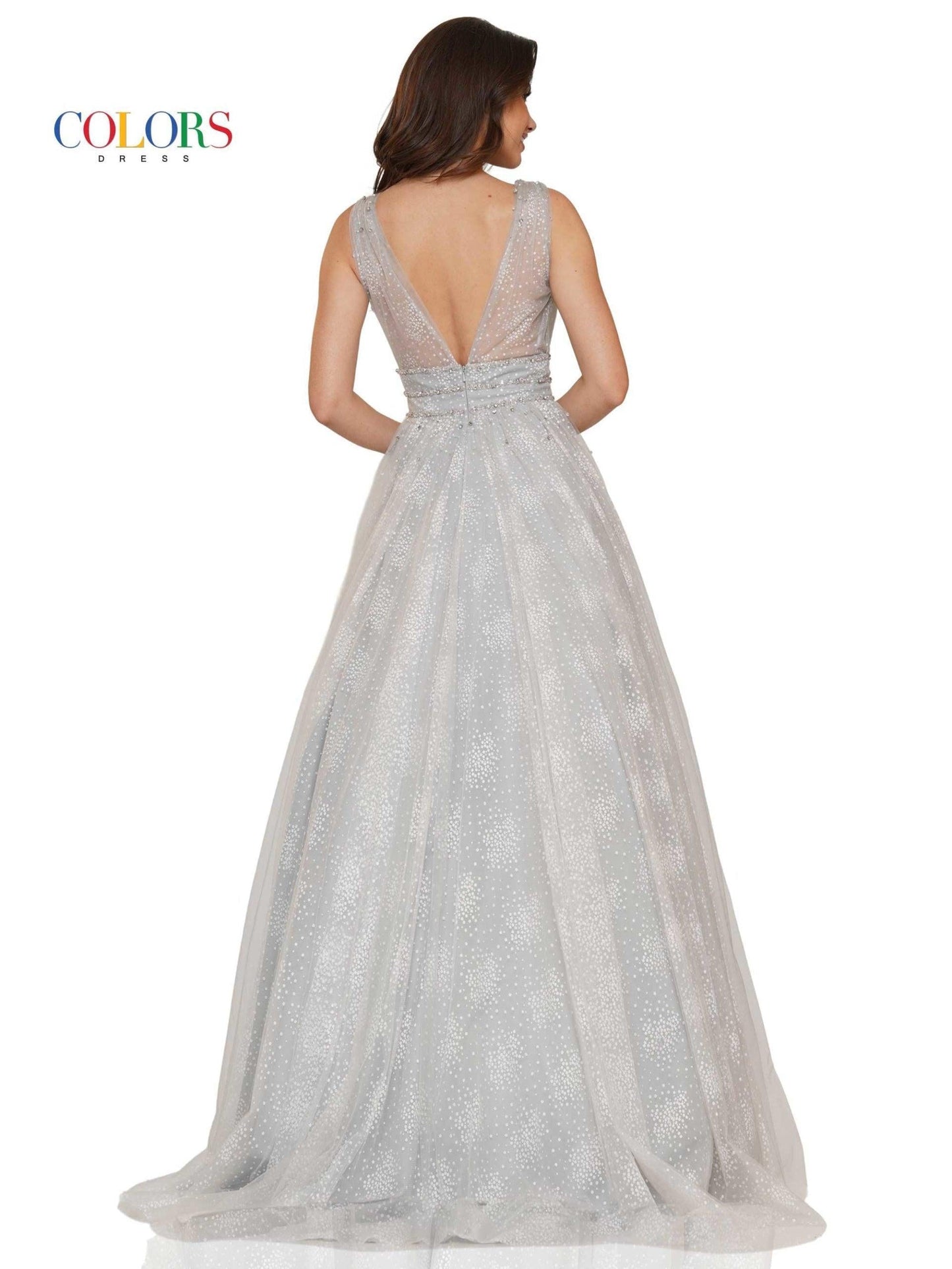 Colors Prom Long Sleeveless Beaded Ball Gown 2736 - The Dress Outlet