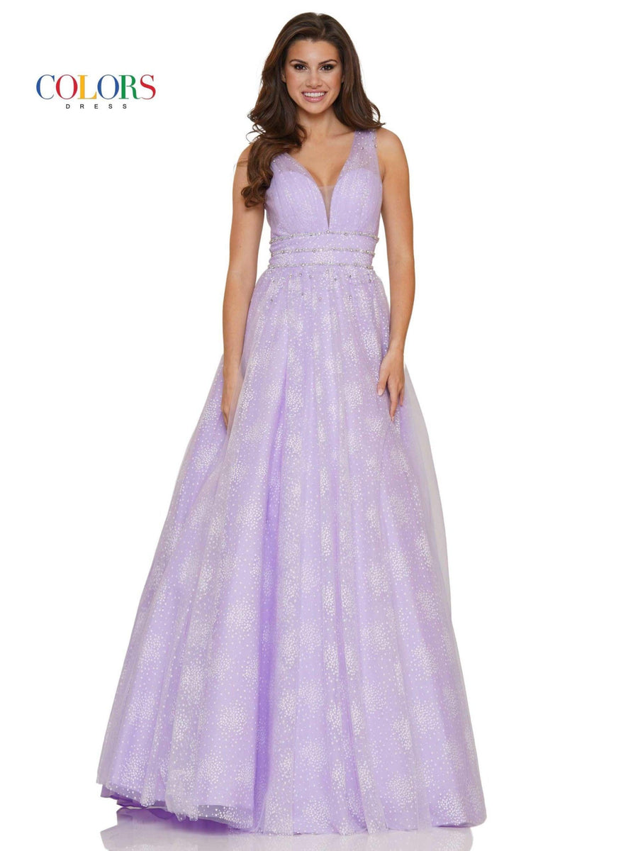 Colors Prom Long Sleeveless Beaded Ball Gown 2736 - The Dress Outlet