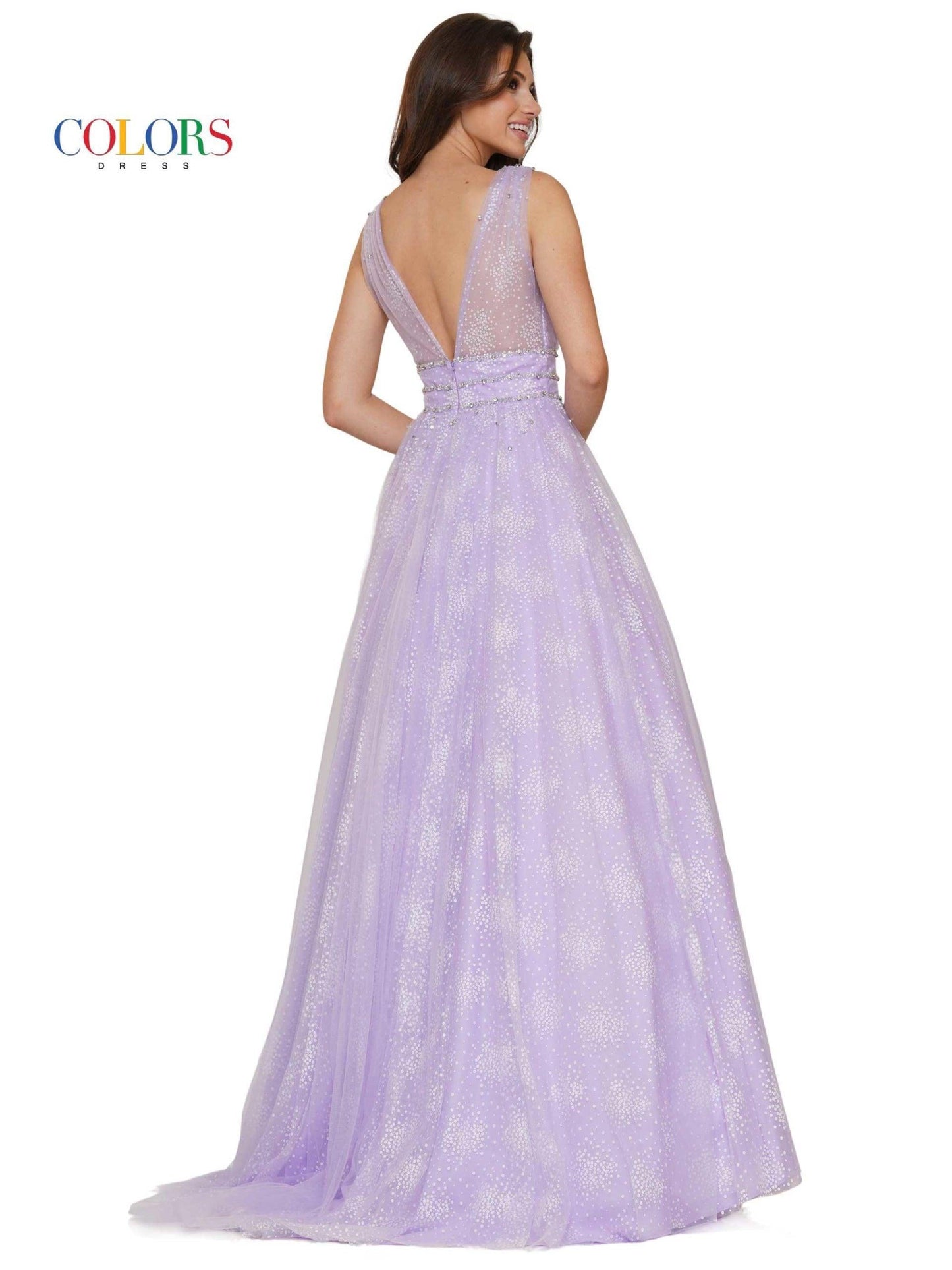 Colors Prom Long Sleeveless Beaded Ball Gown 2736 - The Dress Outlet