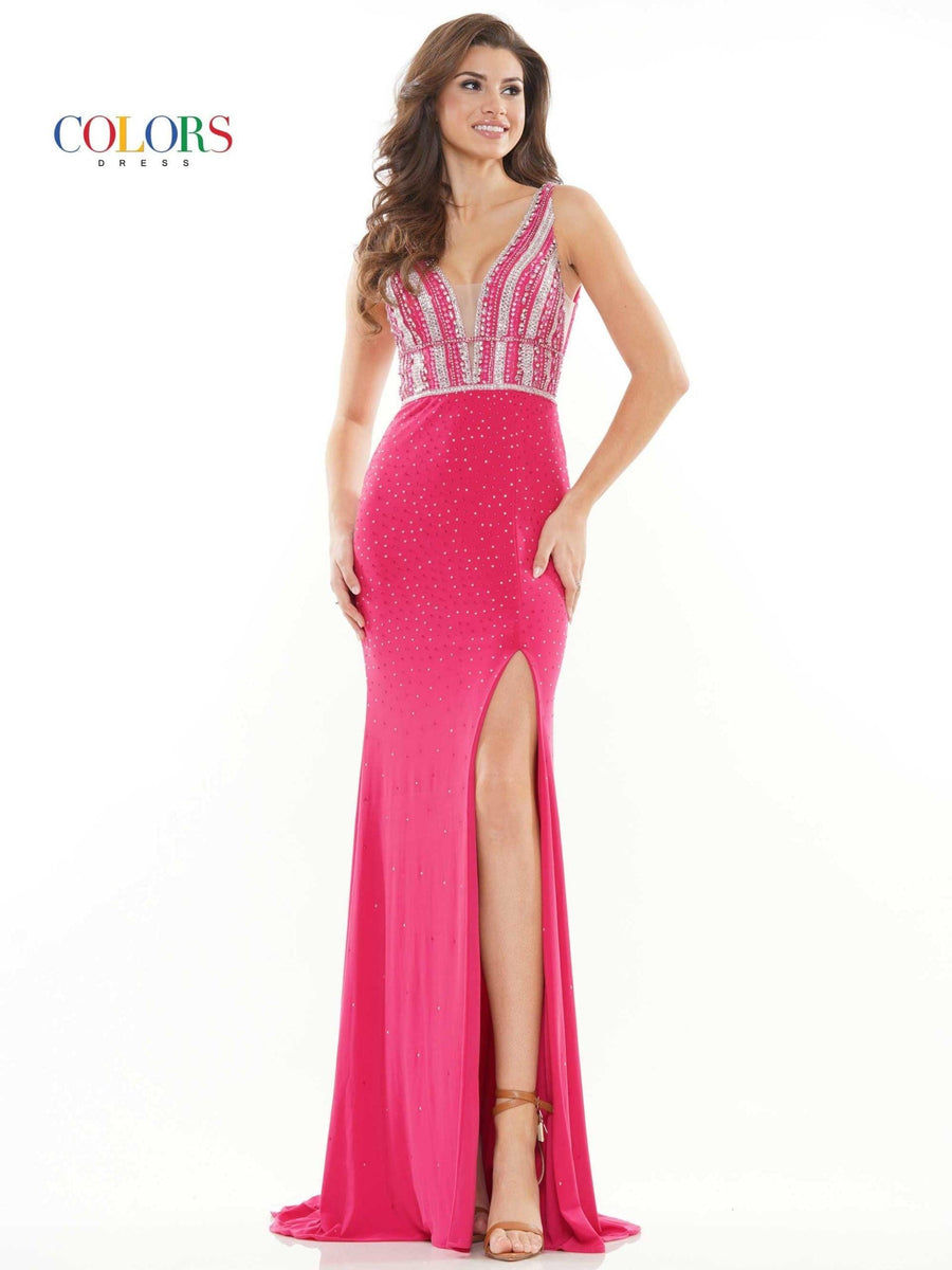 Colors Prom Long Sleeveless Formal Dress 2716 - The Dress Outlet
