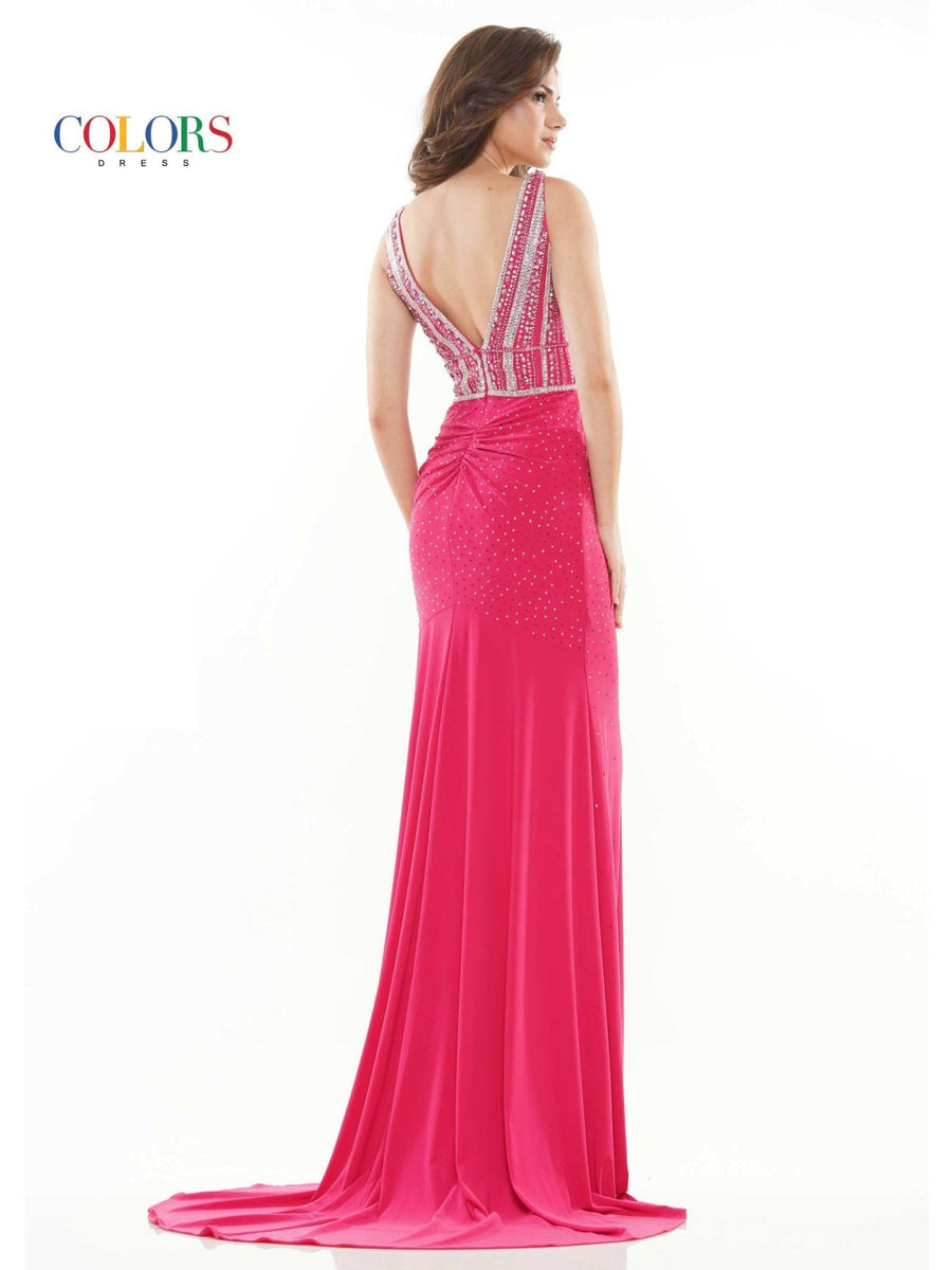 Colors Prom Long Sleeveless Formal Dress 2716 - The Dress Outlet