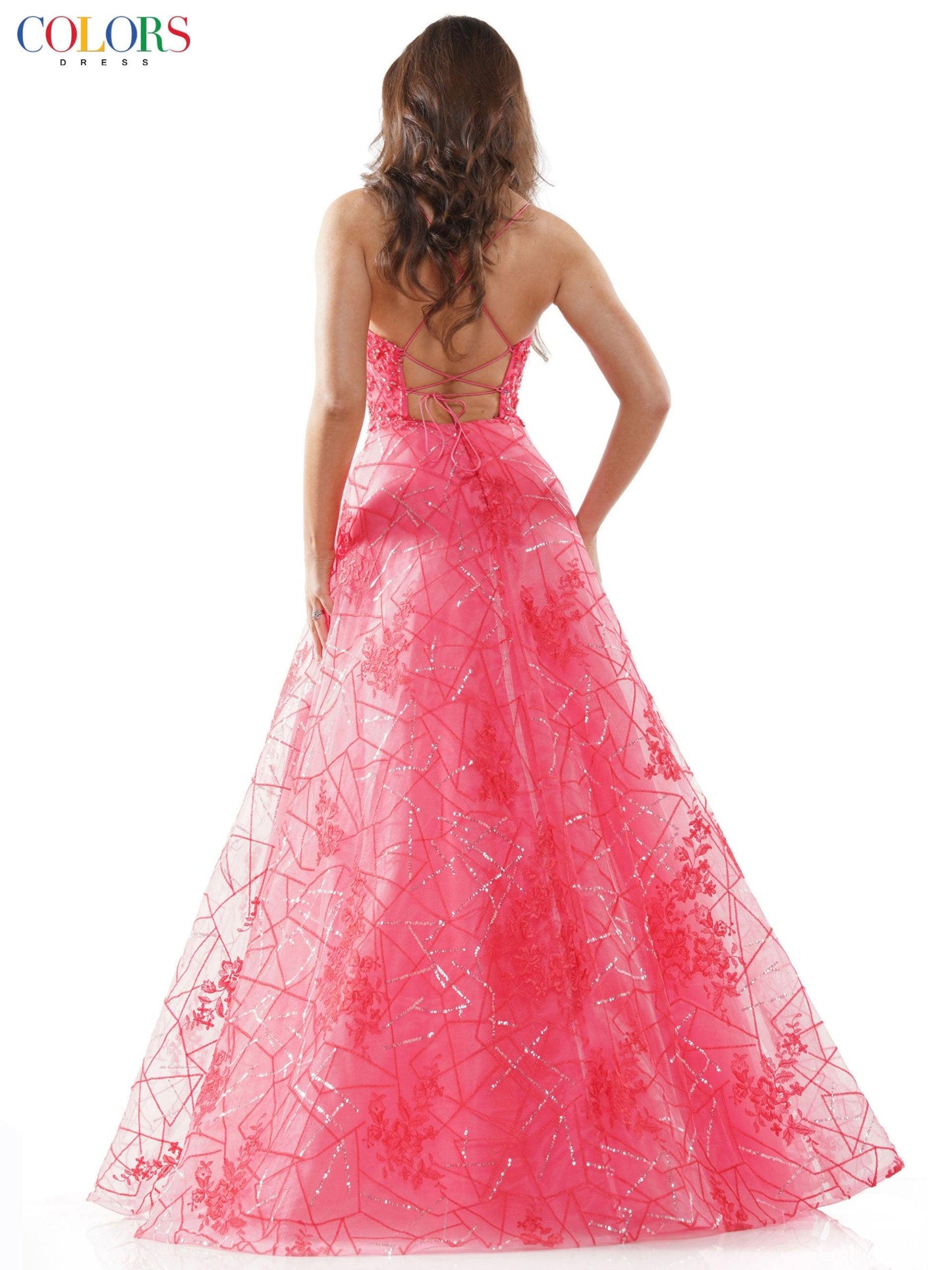 Colors Prom Long Spaghetti Strap Formal Dress 2539 - The Dress Outlet