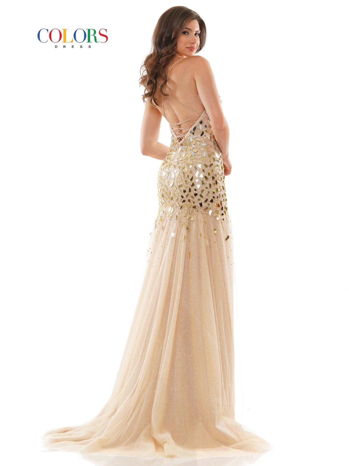 Colors Prom Long Spaghetti Strap Formal Dress 2768 - The Dress Outlet