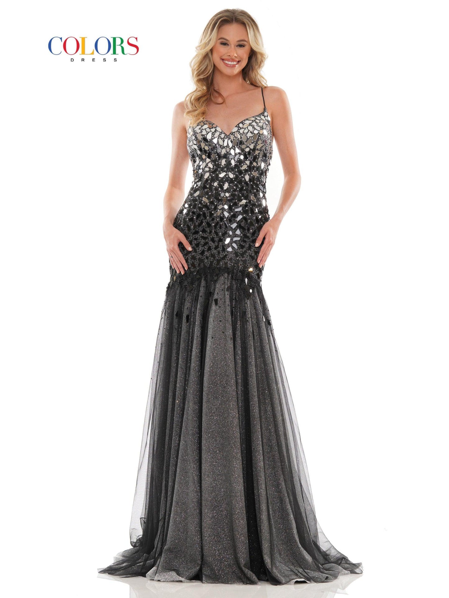 Colors Prom Long Spaghetti Strap Formal Dress 2768 - The Dress Outlet