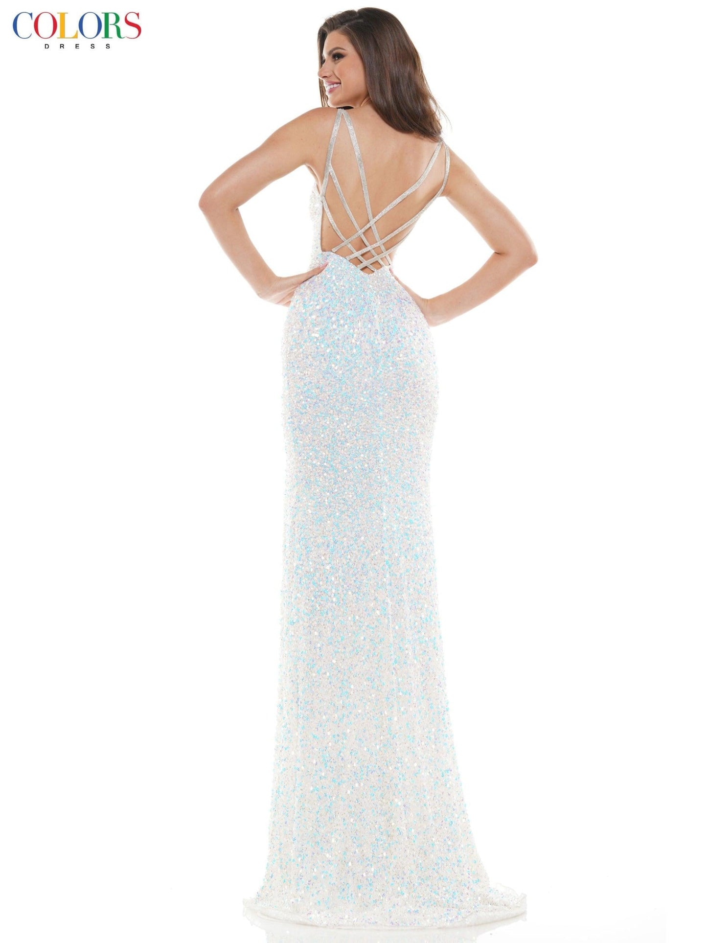 Colors Prom Long Spaghetti Strap Sexy Dress 101 - The Dress Outlet