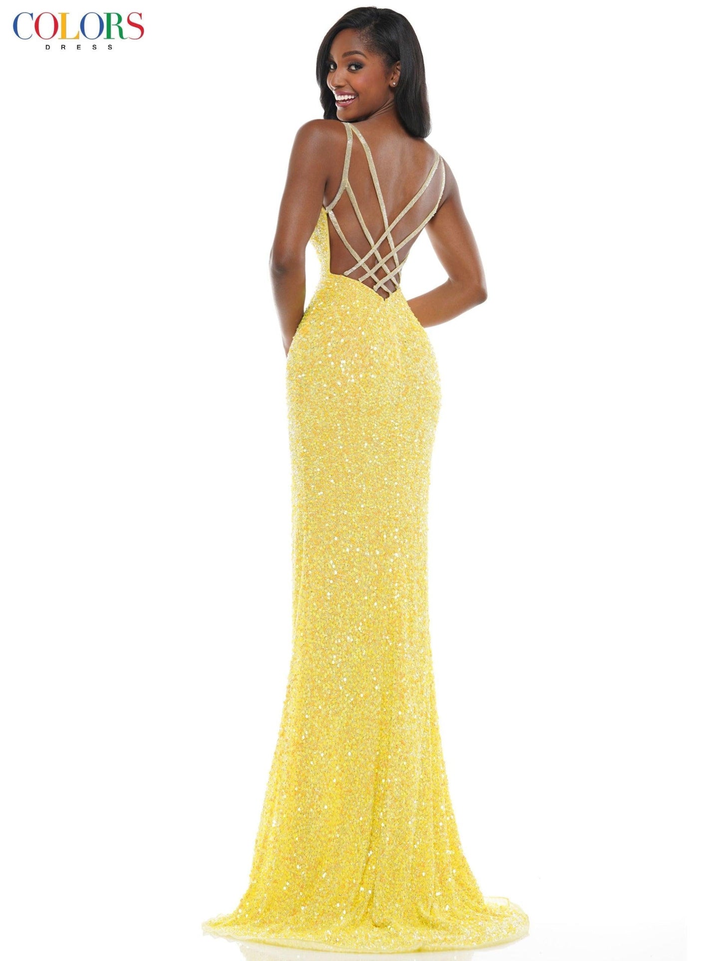 Colors Prom Long Spaghetti Strap Sexy Dress 101 - The Dress Outlet