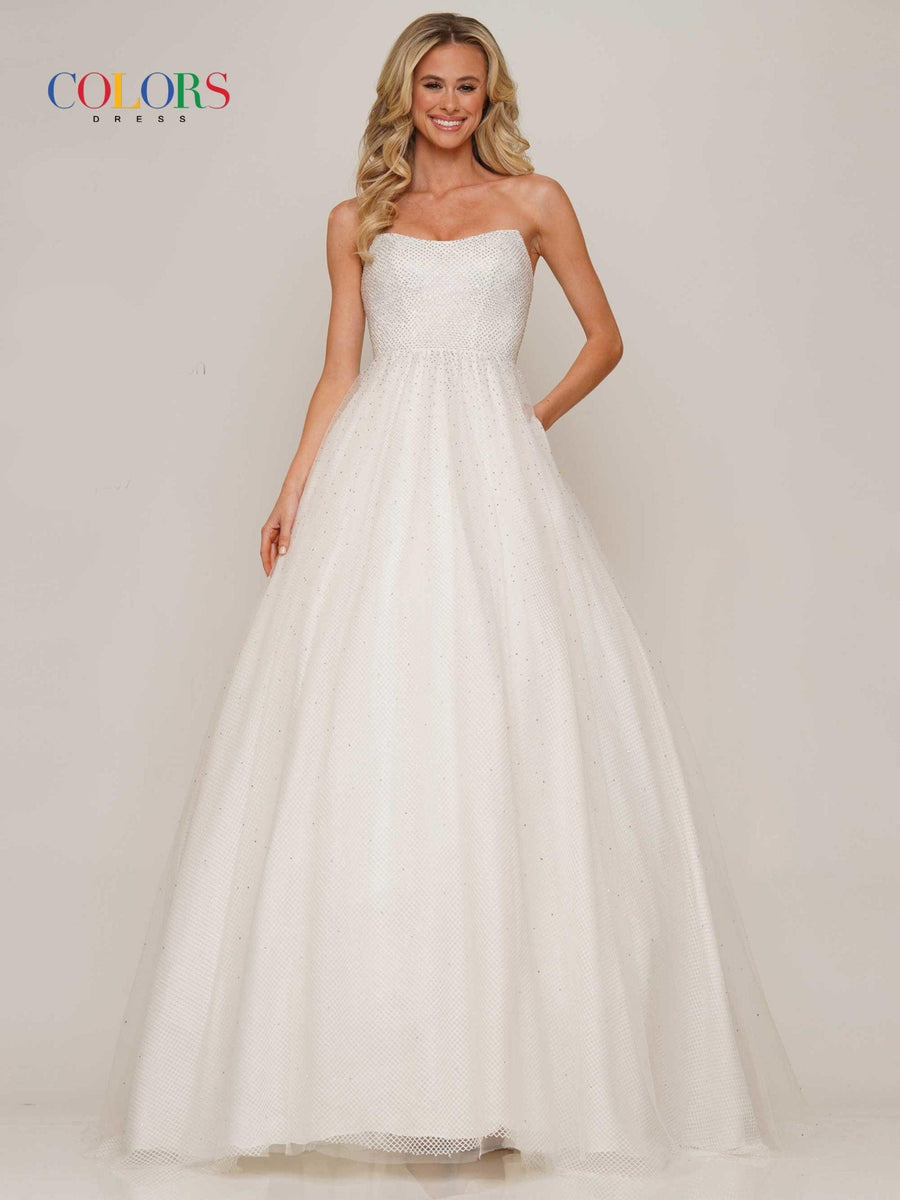 Colors Prom Long Strapless Dress 2939 - The Dress Outlet