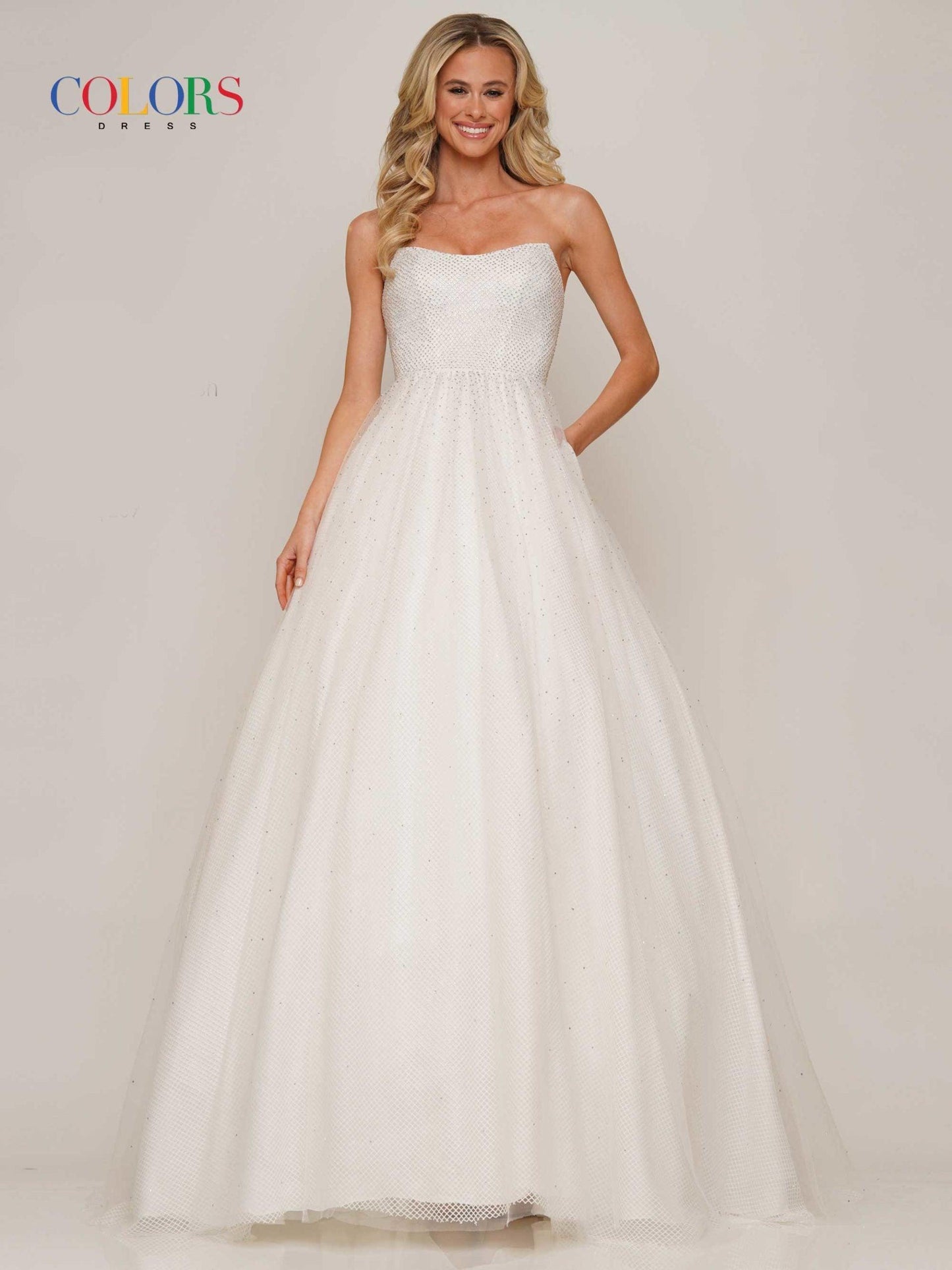 Colors Prom Long Strapless Dress 2939 - The Dress Outlet