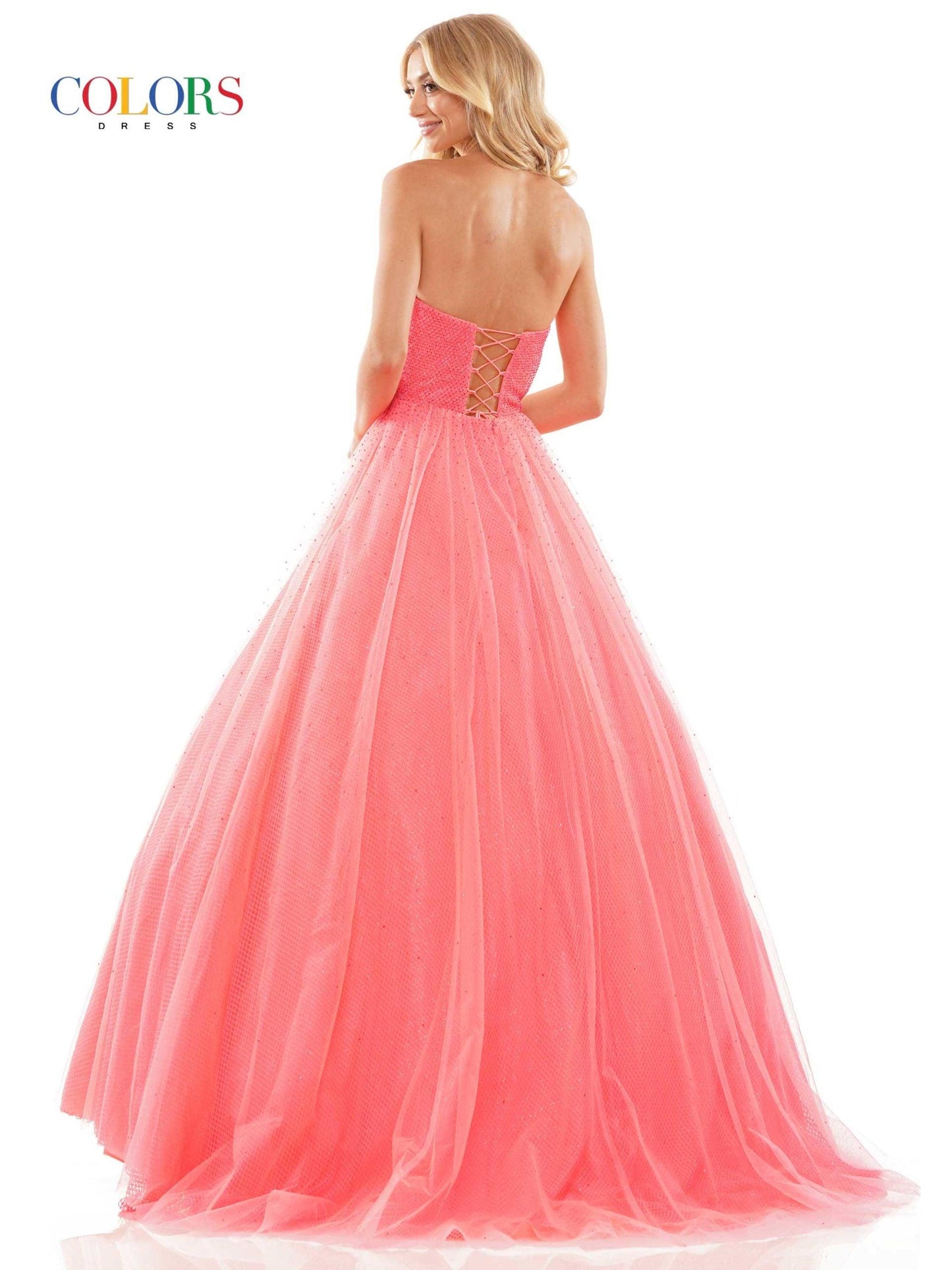 Colors Prom Long Strapless Dress 2939 - The Dress Outlet