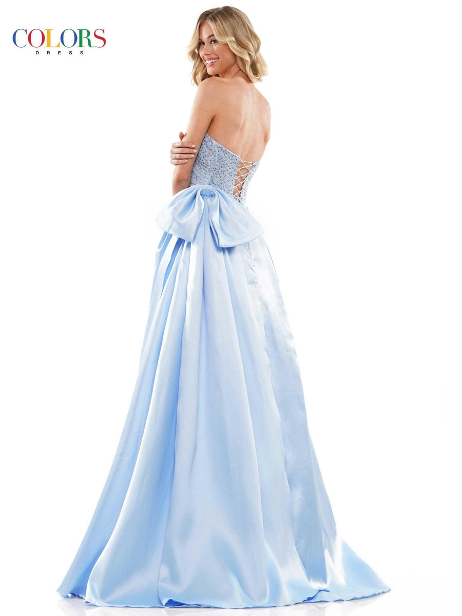 Colors Prom Long Strapless Evening Dress 2971 - The Dress Outlet
