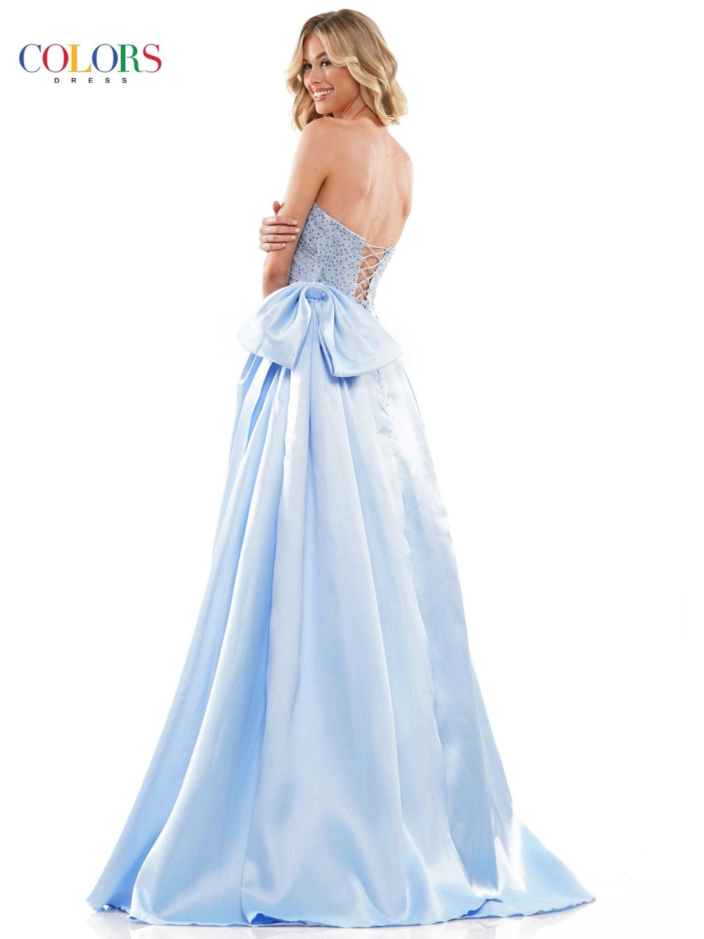 Colors Prom Long Strapless Evening Dress 2971 - The Dress Outlet