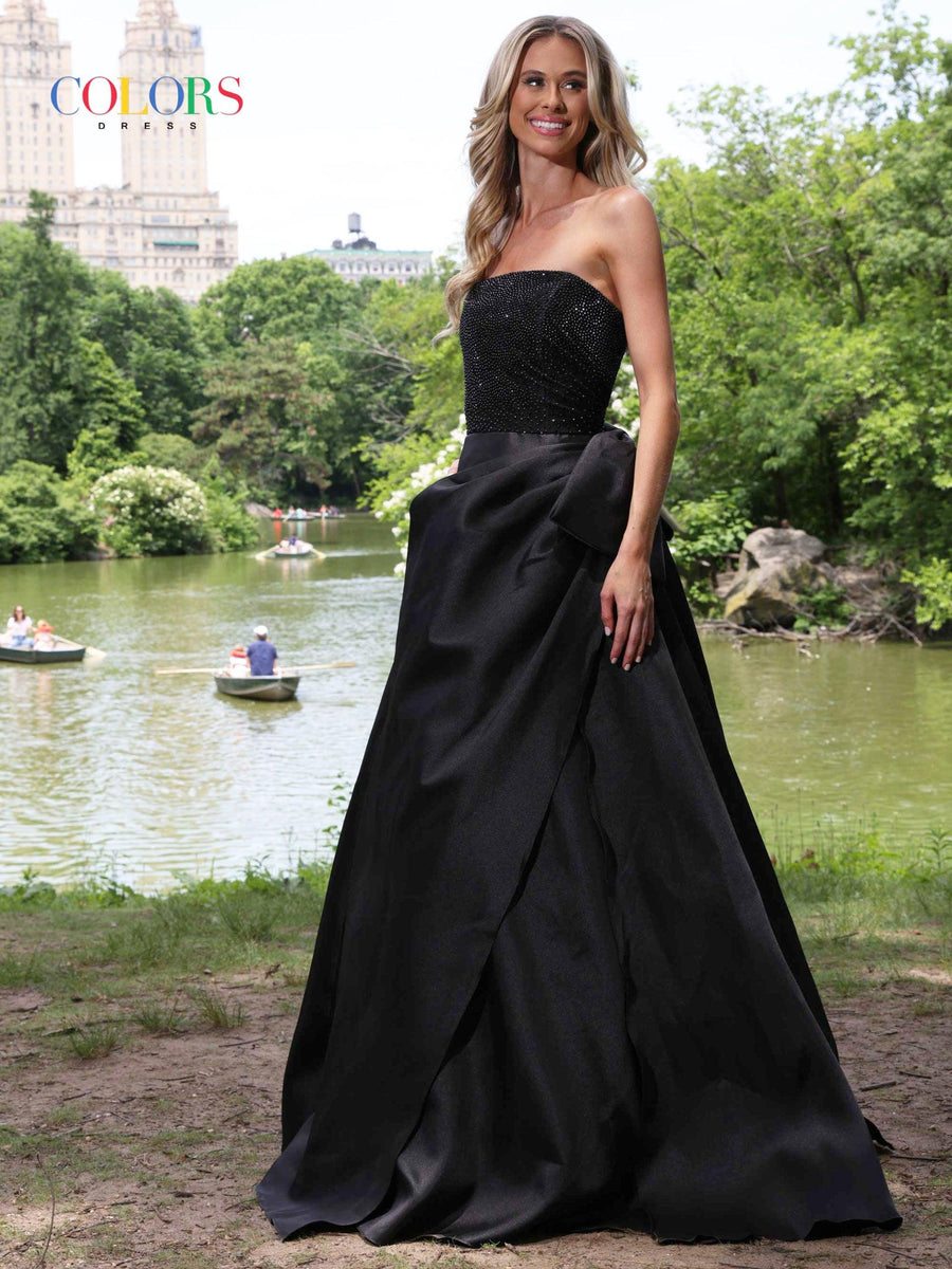 Colors Prom Long Strapless Evening Dress 2971 - The Dress Outlet
