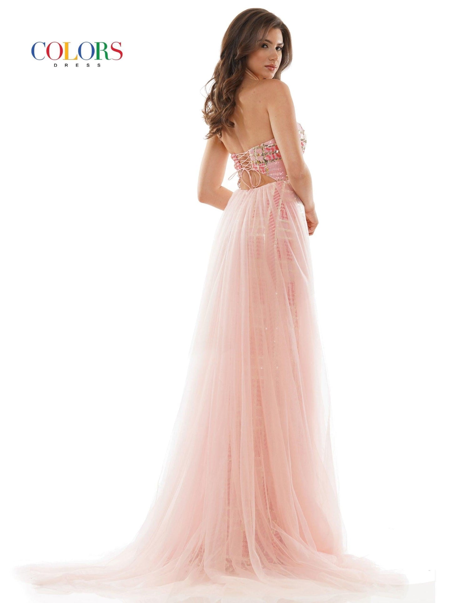 Colors Prom Long Strapless Formal Dress 1077 - The Dress Outlet