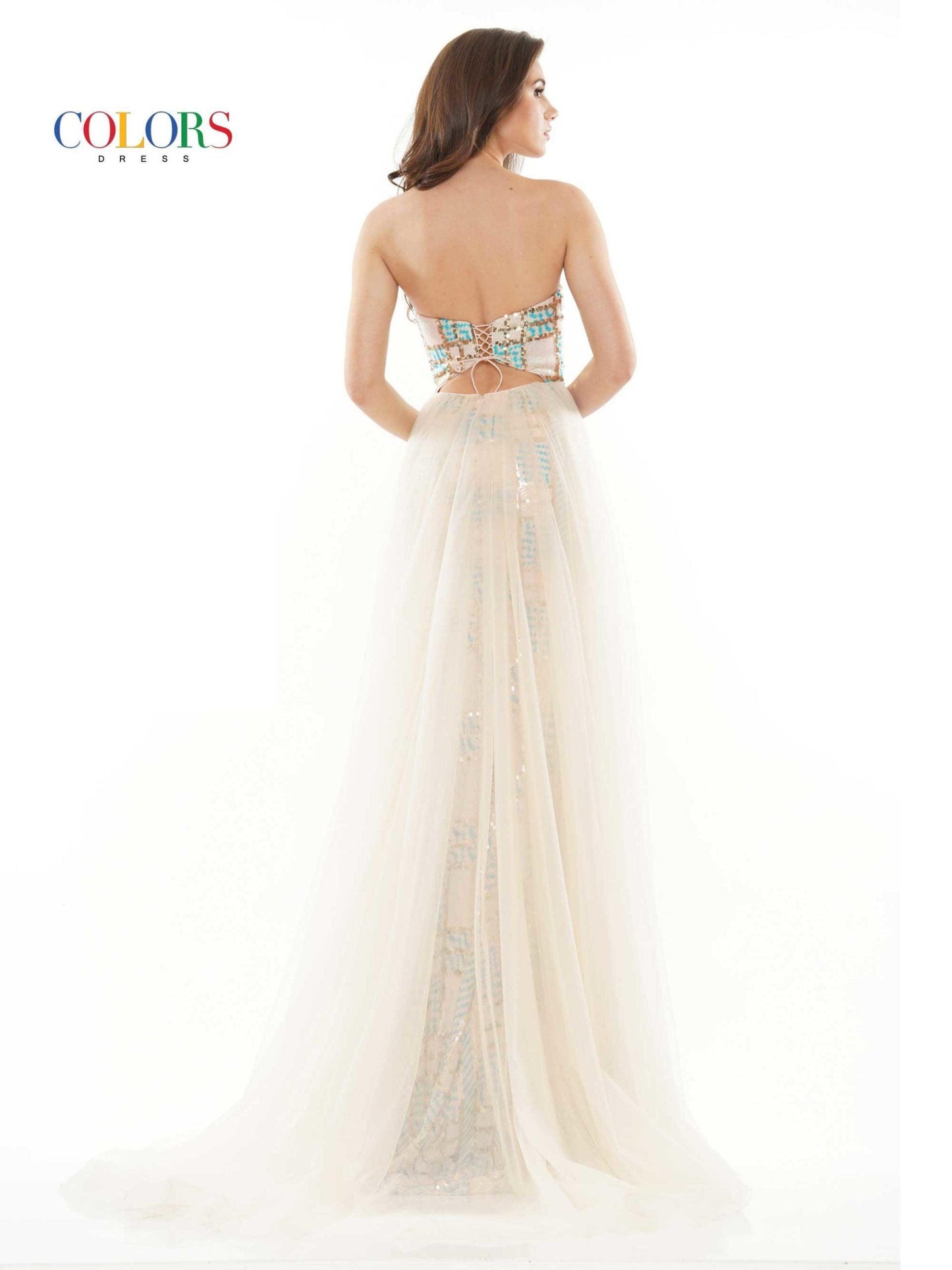 Colors Prom Long Strapless Formal Dress 1077 - The Dress Outlet