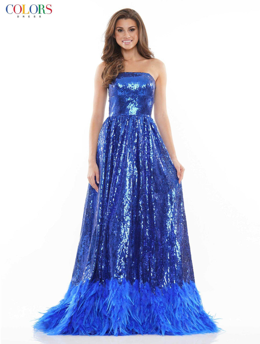 Colors Prom Long Strapless Formal Dress 2775 - The Dress Outlet