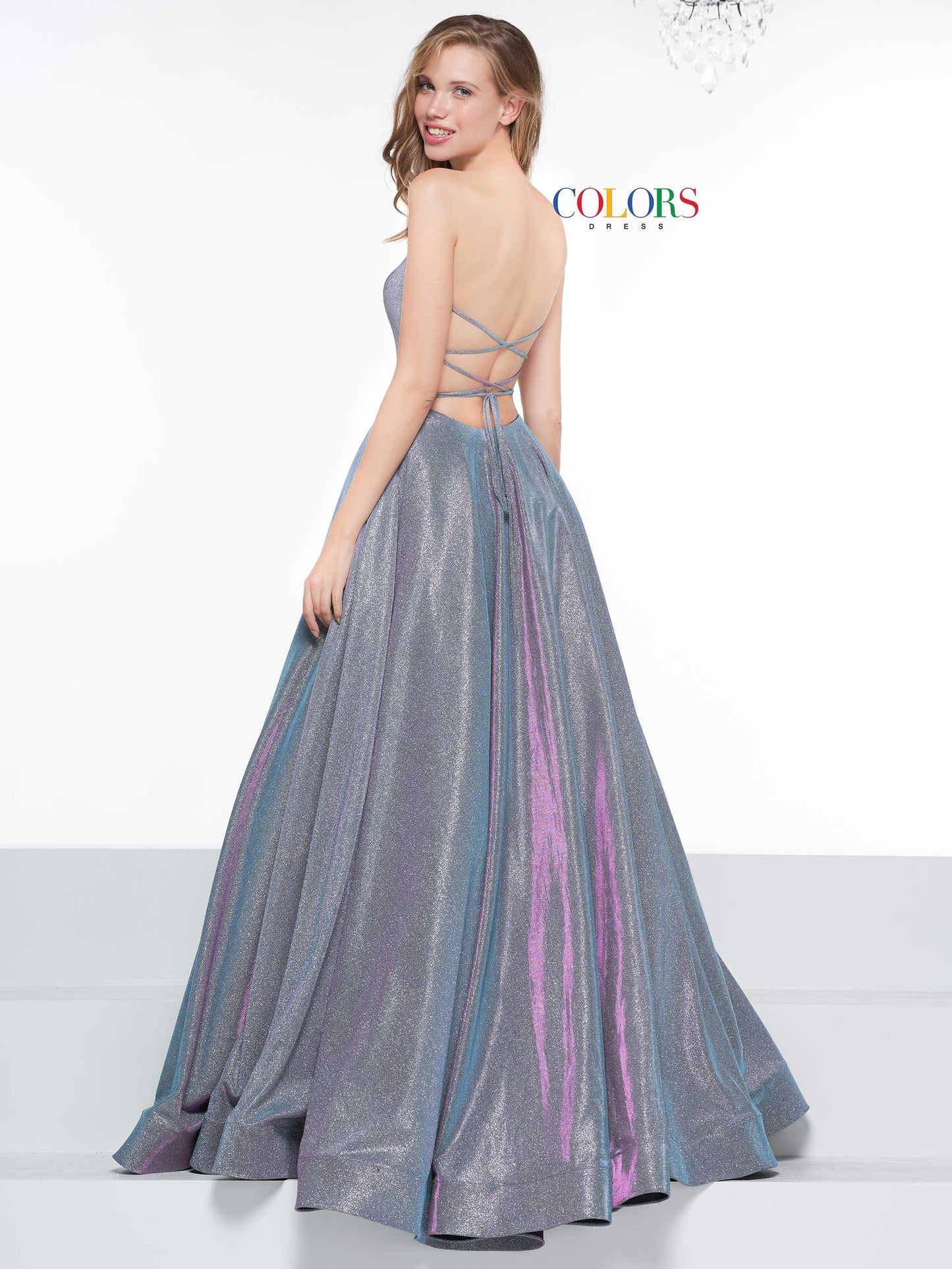 Colors Prom Long Strapless Glitter Ball Gown 2078 - The Dress Outlet